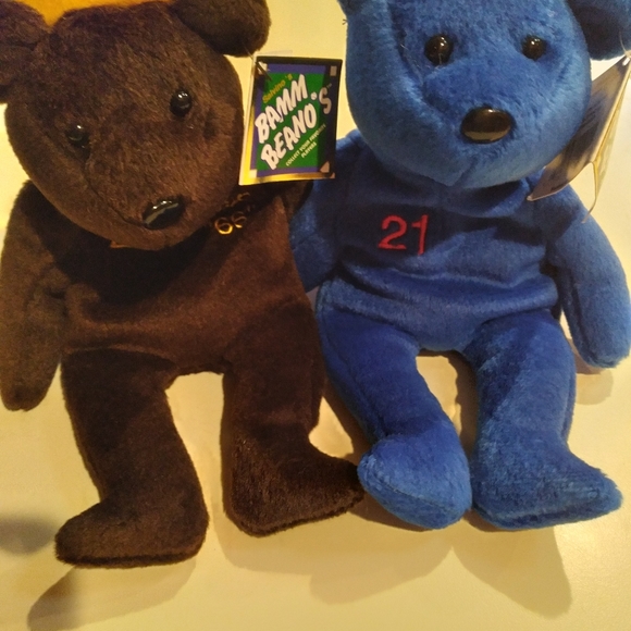 Sammy Sosa #21 & Roger Clemens #21 Bamm Beanos Beanie Baby Bears - Picture 14 of 16